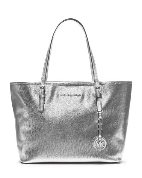 michael kors jet set handtasche schwarz silber|michael kors tote bag.